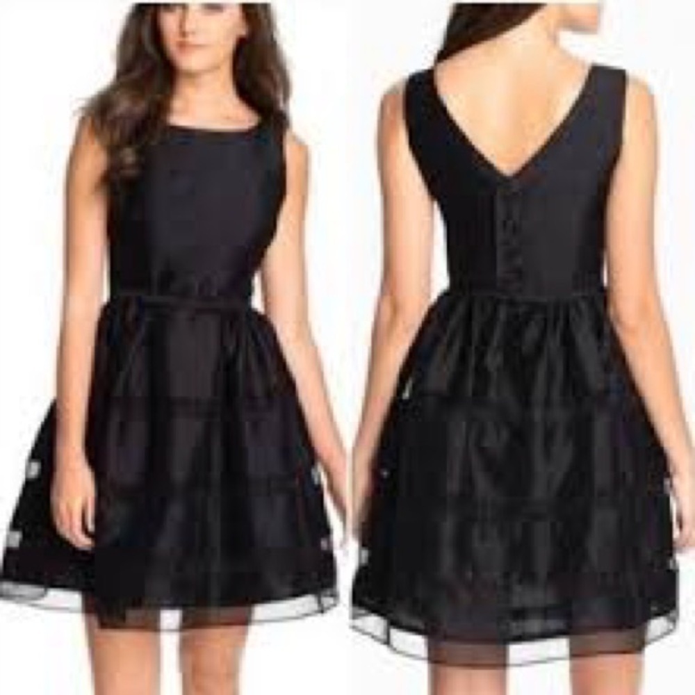 NWT Taylor Sleeveless Organza Little Black Cocktail Dress Sz 6